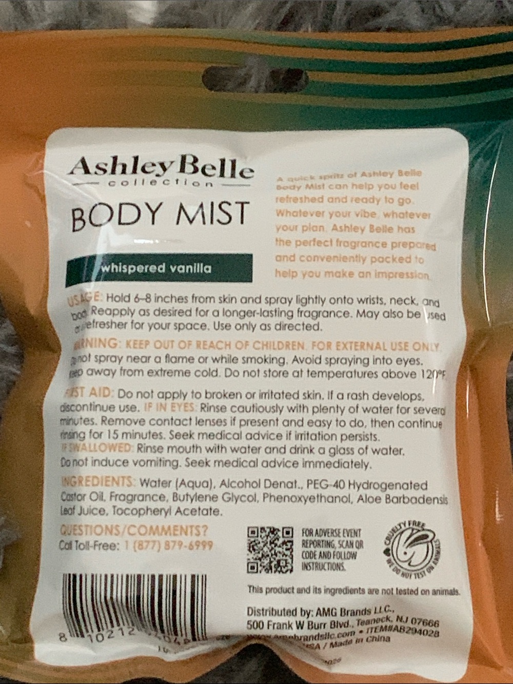 AshleyBelle Body Mist - Whispered Vanilla (Cream & White) - Picture 3 of 3